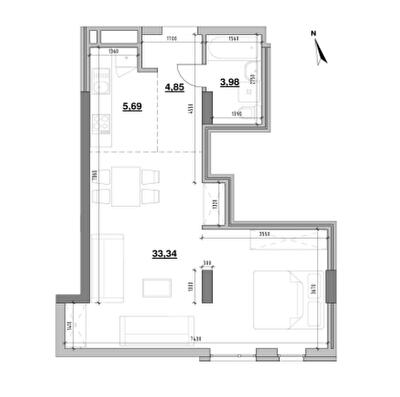 1-комнатная 47.86 м² в ЖК Америка от 26 504 грн/м², Львов
