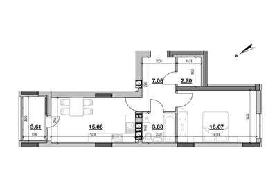 1-кімнатна 48.38 м² в ЖК Ріел Сіті від 24 848 грн/м², Львів