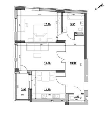 2-комнатная 71.4 м² в ЖК Ріел Сіті от 21 231 грн/м², Львов