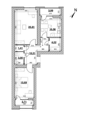 2-кімнатна 72.7 м² в ЖК Шенген від 26 213 грн/м², Львів