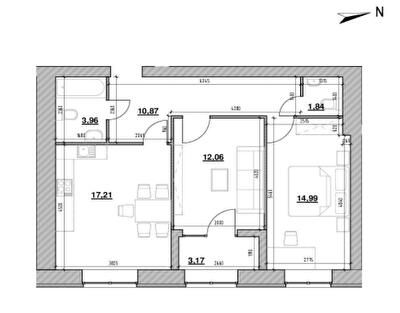 2-комнатная 64.1 м² в ЖК Компаньон от 20 612 грн/м², с. Сокольники