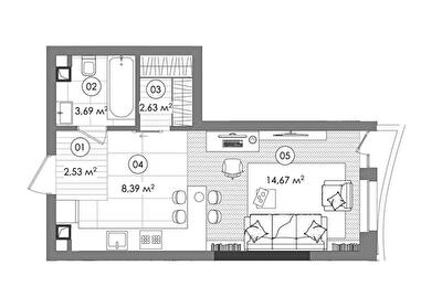 1-кімнатна 31.91 м² в ЖК Creator City від 50 530 грн/м², Київ