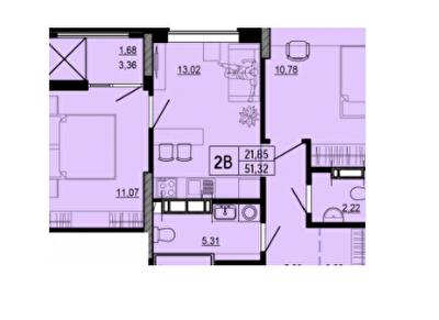 2-кімнатна 51.32 м² в ЖК Hello House від 33 000 грн/м², Київ