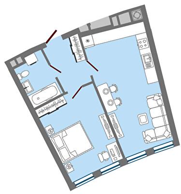 1-комнатная 46.95 м² в ЖК Greenville Park Lviv от 31 900 грн/м², Львов