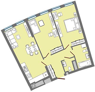2-комнатная 69.65 м² в ЖК Greenville Park Lviv от 31 900 грн/м², Львов