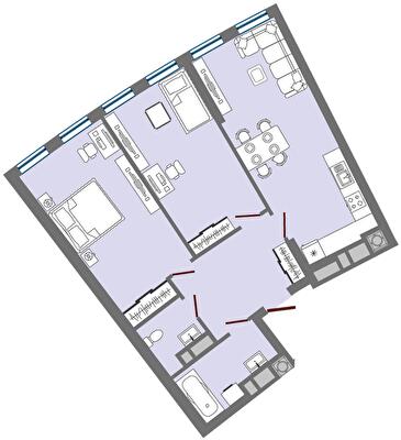 2-комнатная 74.4 м² в ЖК Greenville Park Lviv от 31 900 грн/м², Львов