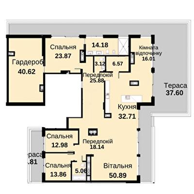 3-комнатная 317.1 м² в ЖК Княжий холл от 48 000 грн/м², Львов