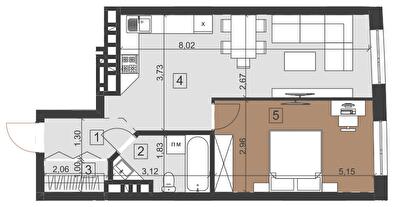 1-кімнатна 50.5 м² в ЖК Парус City від 28 650 грн/м², Львів