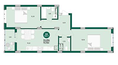 2-кімнатна 73.04 м² в ЖК Wellspring від 29 350 грн/м², м. Вишневе