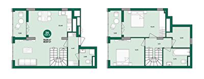 Дворівнева 88.84 м² в ЖК Wellspring від 24 150 грн/м², м. Вишневе