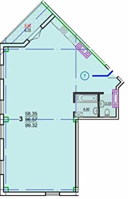 3-комнатная 99.32 м² в ЖК the first capital residence от 57 200 грн/м², Харьков