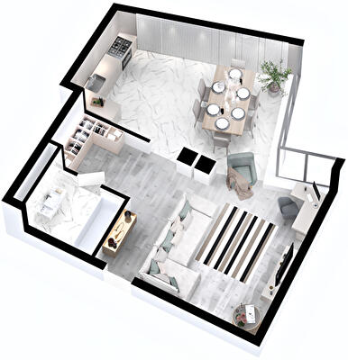 1-комнатная 53.94 м² в ЖК RYBALSKY от 60 625 грн/м², Киев
