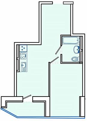 1-кімнатна 45.9 м² в ЖК Німецький проект на Холодній Горі від 28 700 грн/м², Харків