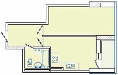 1-кімнатна 47.1 м² в ЖК Німецький проект на Холодній Горі від 28 700 грн/м², Харків