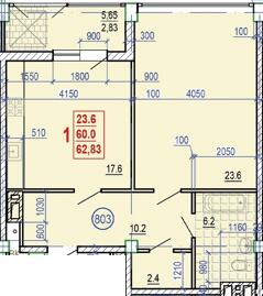 1-комнатная 62.83 м² в КД Leonardo town от 57 450 грн/м², Харьков