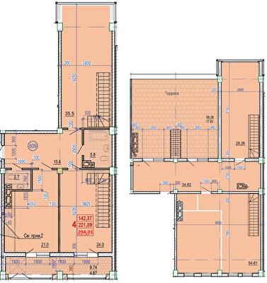 Двухуровневая 294.01 м² в КД Leonardo town от 57 450 грн/м², Харьков