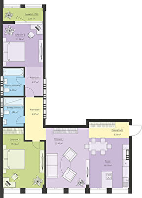 3-комнатная 96.63 м² в ЖК Новый Подол от 69 248 грн/м², Киев