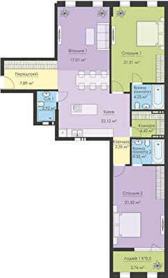 2-комнатная 110.96 м² в ЖК Новый Подол от 62 592 грн/м², Киев