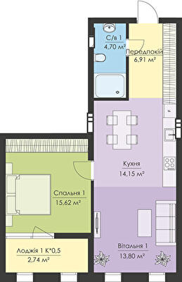 1-комнатная 57.92 м² в ЖК Новый Подол от 64 082 грн/м², Киев