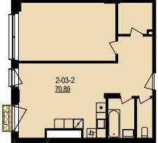Свободная планировка 70.89 м² в ЖК DeLight Hall от 40 200 грн/м², Днепр