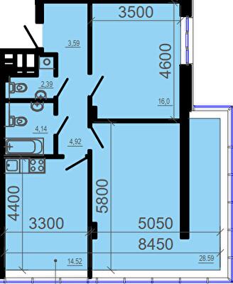 2-комнатная 81.48 м² в ЖК Favorit от 31 600 грн/м², Днепр