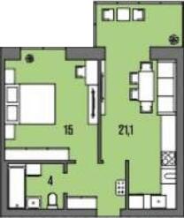 1-кімнатна 42.9 м² в ЖК Dream Town від 22 000 грн/м², Луцьк