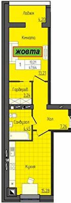 1-комнатная 47.64 м² в ЖК Grand City Dombrovskyi от 21 700 грн/м², Житомир