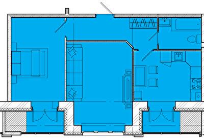 2-кімнатна 58.02 м² в ЖК Дніпровська Рів'єра від 19 000 грн/м², м. Кременчук