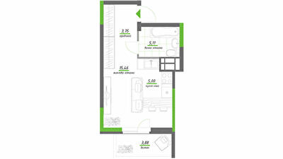 1-кімнатна 33.2 м² в ЖК Нивки-Парк від 95 000 грн/м², Київ