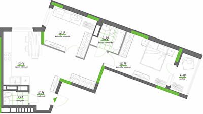 2-кімнатна 69.92 м² в ЖК Нивки-Парк від 50 694 грн/м², Київ