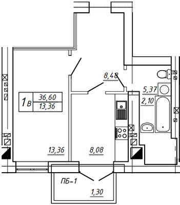 1-комнатная 36.6 м² в МЖК Семья от 20 100 грн/м², Ровно