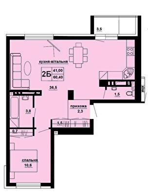 1-комнатная 60.4 м² в ЖК Варшавський мікрорайон от 16 300 грн/м², Тернополь