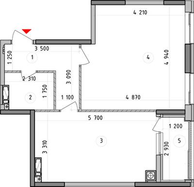 1-комнатная 54.86 м² в ЖК Оптимісто от 28 000 грн/м², с. Гатное