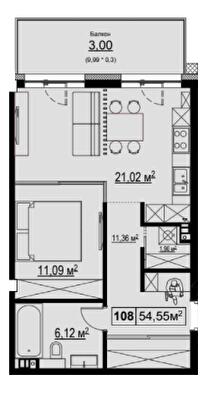 1-кімнатна 54.55 м² в КК Chateau Grand від 66 792 грн/м², Одеса