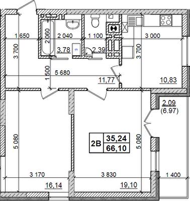 2-комнатная 66.1 м² в ЖК Оазис Буковини от 14 500 грн/м², Черновцы