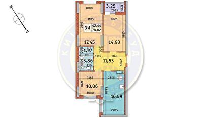 3-комнатная 78.02 м² в ЖК Медовый-2 от 27 650 грн/м², Киев