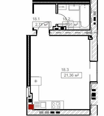 1-кімнатна 27.98 м² в ЖК FreeDom від 23 000 грн/м², смт Гостомель
