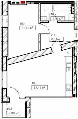 1-кімнатна 47.5 м² в ЖК FreeDom від 23 000 грн/м², смт Гостомель