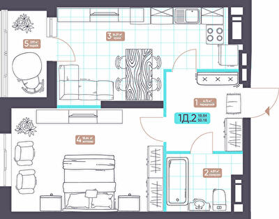 1-кімнатна 50.16 м² в ЖК Теремки від 36 410 грн/м², Київ
