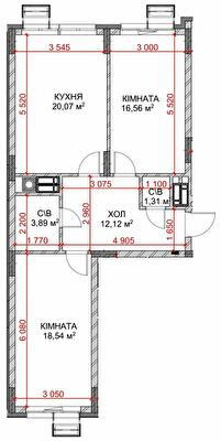 2-кімнатна 71 м² в ЖК Riverside від 38 000 грн/м², с. Погреби
