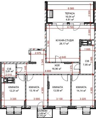 4-кімнатна 128.52 м² в ЖК Riverside від 33 950 грн/м², с. Погреби