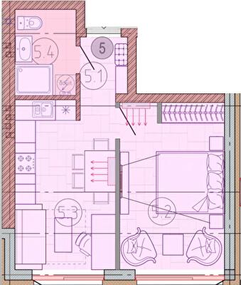 1-кімнатна 36.14 м² в ЖК Садовий від 20 400 грн/м², с. Хотянівка