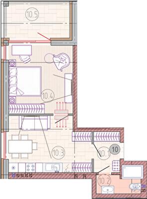 1-кімнатна 50.53 м² в ЖК Садовий від 20 400 грн/м², с. Хотянівка