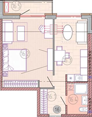 1-кімнатна 51.26 м² в ЖК Садовий від 20 400 грн/м², с. Хотянівка