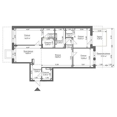 3-кімнатна 98.8 м² в ЖК Gravity Park від 35 141 грн/м², Київ