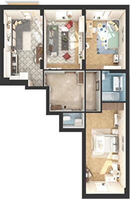 3-кімнатна 86.3 м² в ЖК Green Side від 20 500 грн/м², м. Ірпінь