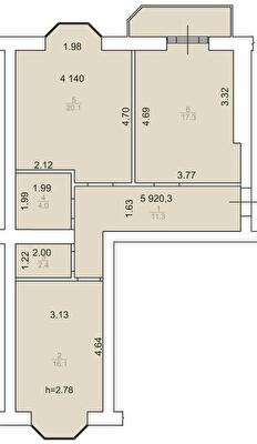 1-кімнатна 71.2 м² в ЖК Monaco від 27 950 грн/м², м. Ірпінь