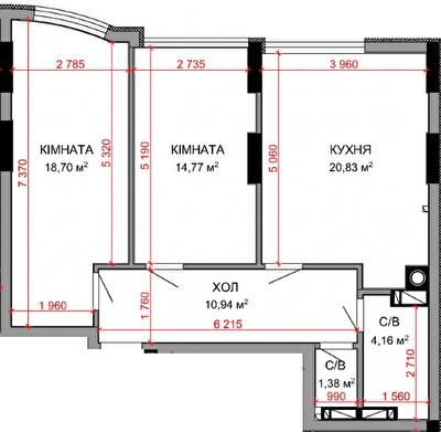 2-кімнатна 70.78 м² в ЖК Royal Park від 32 100 грн/м², м. Ірпінь