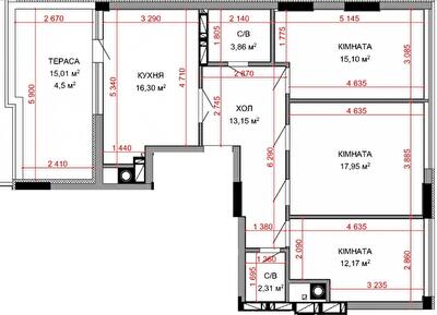 3-кімнатна 91.7 м² в ЖК Royal Park від 31 050 грн/м², м. Ірпінь