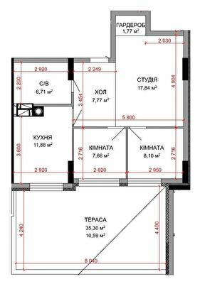 2-кімнатна 72.32 м² в ЖК Royal Park від 32 100 грн/м², м. Ірпінь